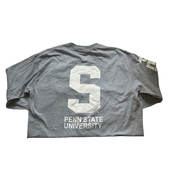 Long Sleeve Grey/Light Blue Comfort Colors Penn State Shirt - Picture 2 of 3